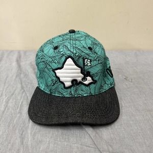 Double Portion Supply Oahu Golf Apparel Hat Hawaii AOP Embroidered Black Denim